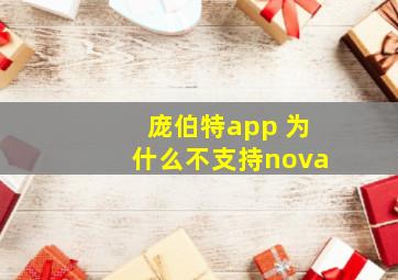 庞伯特app 为什么不支持nova